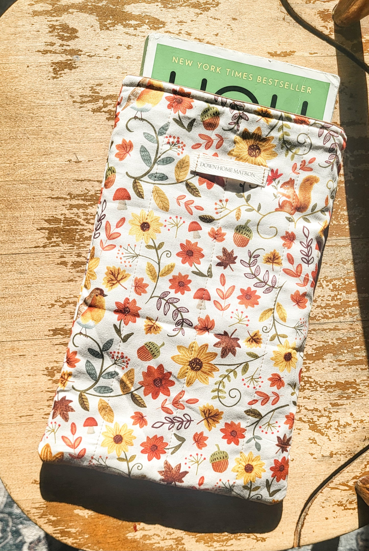 Sunflower & Leaves Book Sleeve