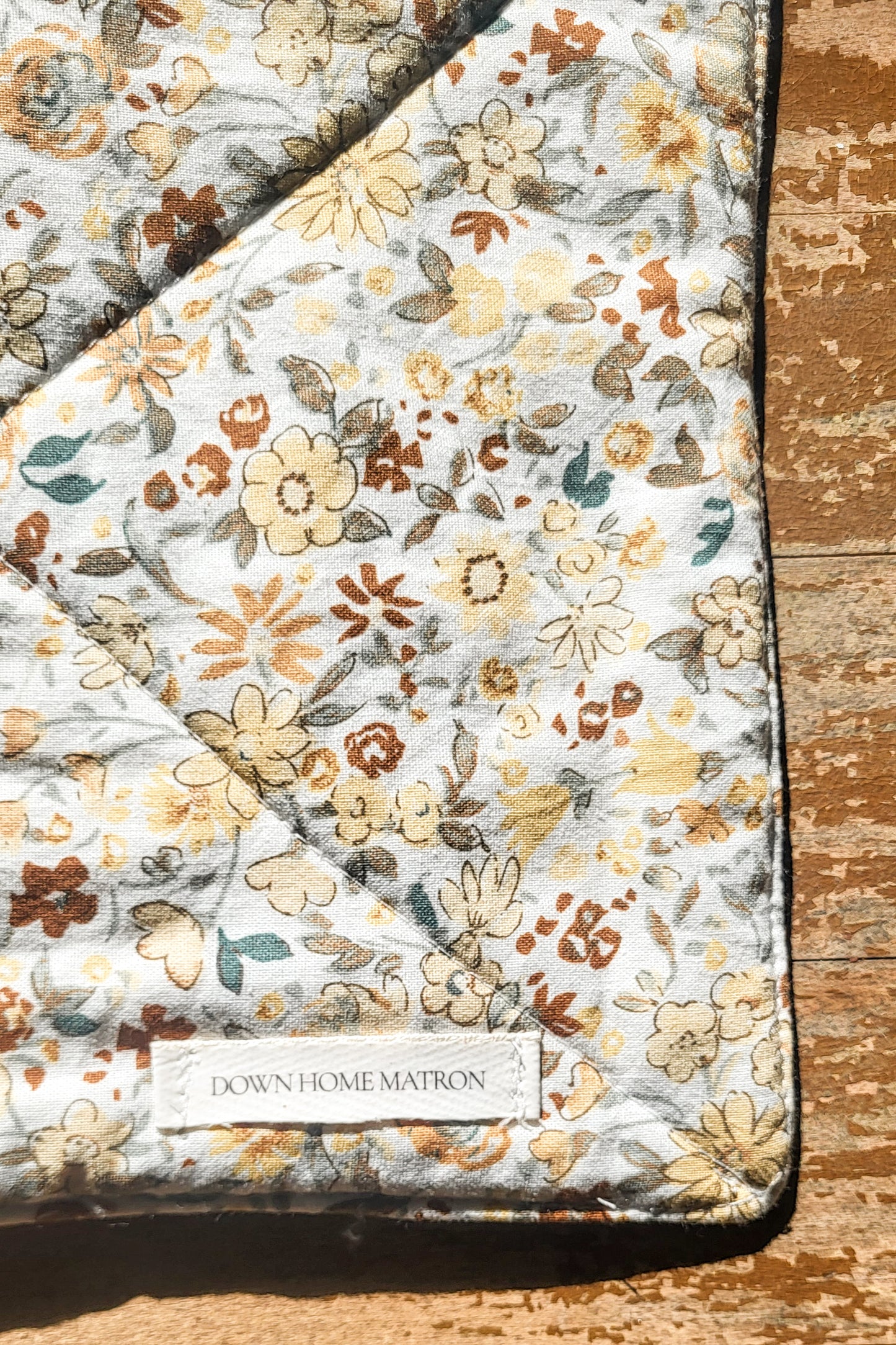 Yellow & Brown Floral Potholders *limited edition*