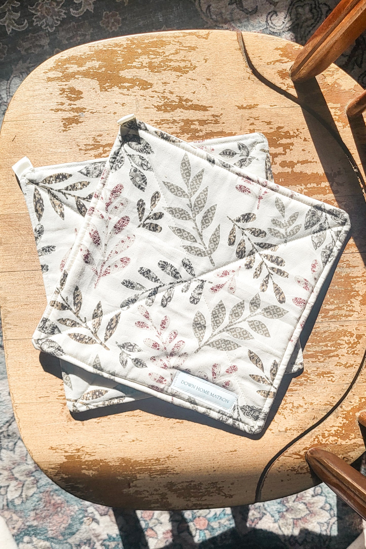 Red and Green Leaves Potholders *limited edition*