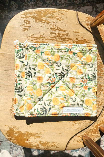 Big Orange Foral Potholder *limited edition*