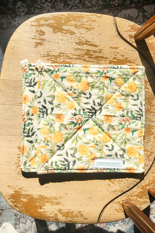 Big Orange Foral Potholder *limited edition*